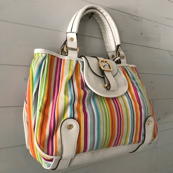 Designer ISAAC MIZRAHI Women’s Striped Purse - Picture 2 of 8